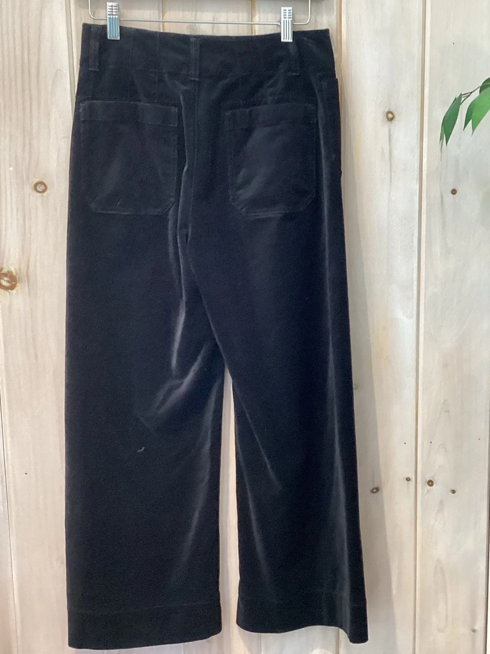 Maeve by Anthropologie Wide Leg Cropped The Colette in Black Velvet - Picture 5 of 8